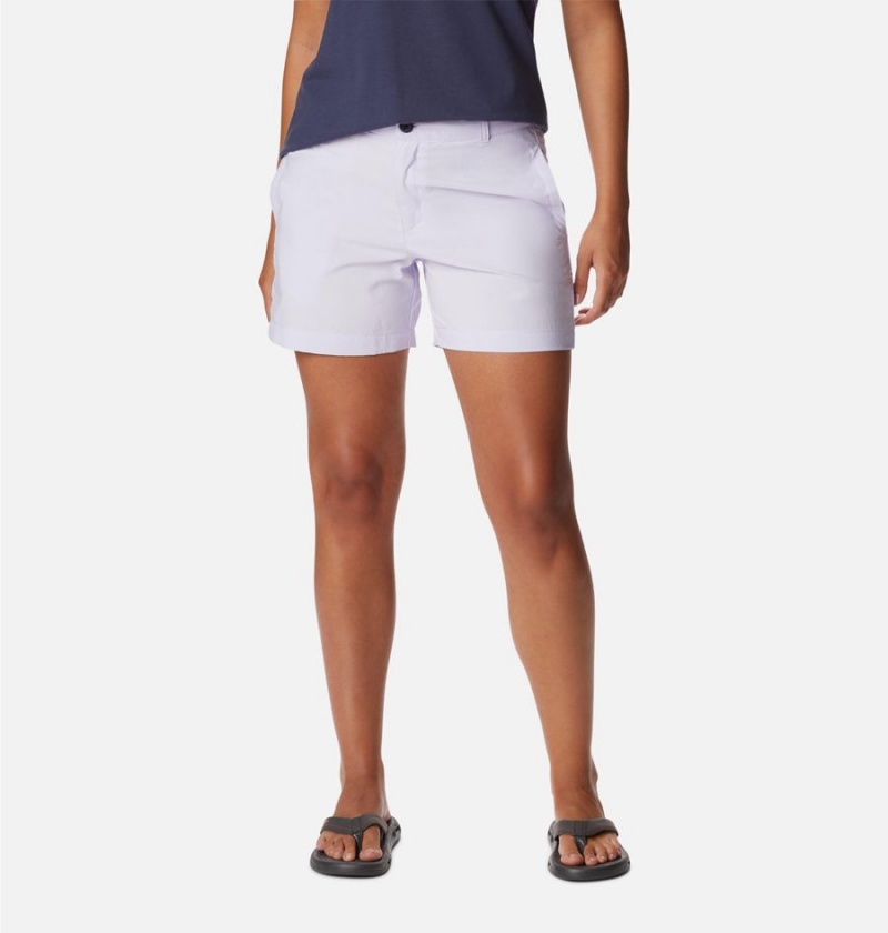Columbia Silver Ridge Utility Women's Shorts Purple | TMYZVH-619