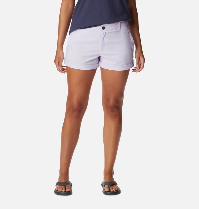 Columbia Silver Ridge Utility Women\'s Shorts Purple | TMYZVH-619