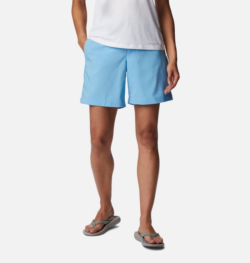 Columbia Silver Ridge Utility Women\'s Shorts Blue | SXQOCG-716