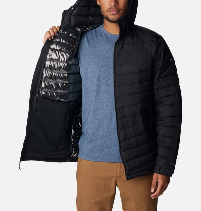 Columbia Slope Edge Hooded Insulated Men's Puffer Jacket Black | MQDCLH-917