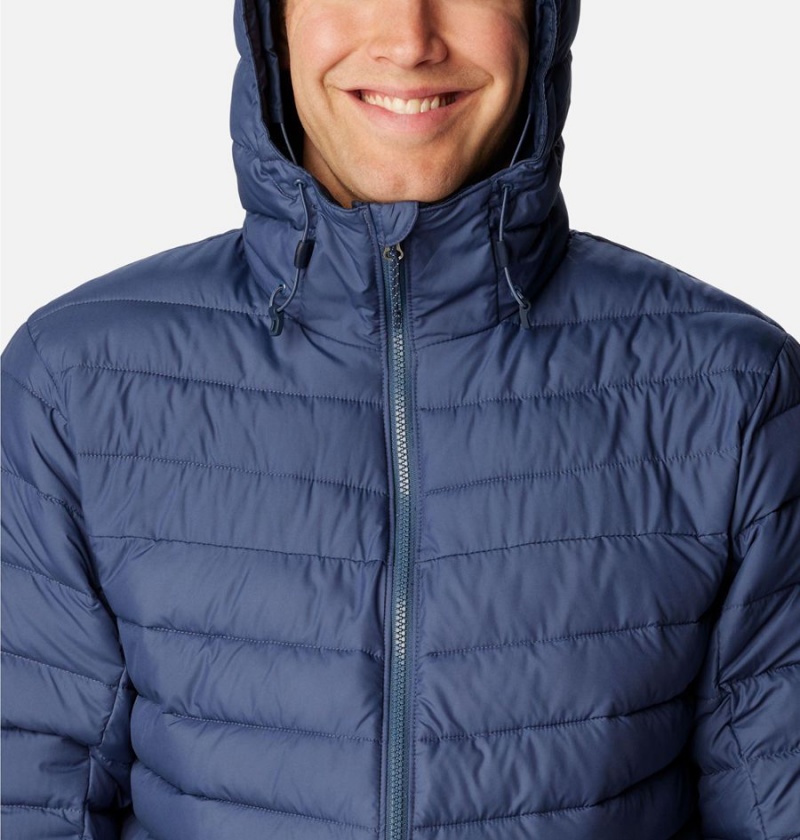 Columbia Slope Edge Hooded Insulated Men's Puffer Jacket Blue | MOQPTJ-810