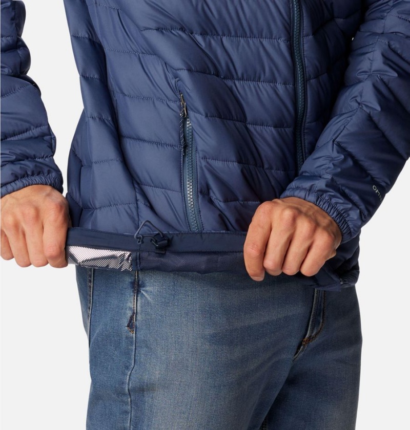 Columbia Slope Edge Hooded Insulated Men's Puffer Jacket Blue | MOQPTJ-810