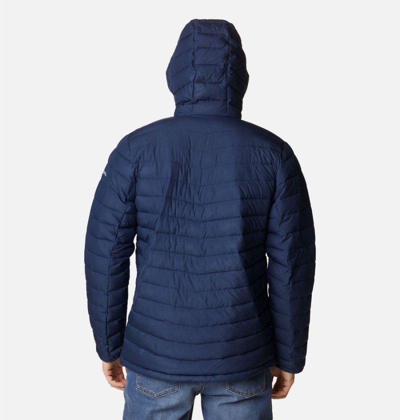 Columbia Slope Edge Hooded Insulated Men's Puffer Jacket Navy | QUENHX-325
