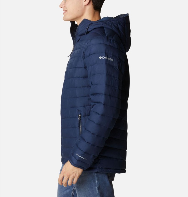 Columbia Slope Edge Hooded Insulated Men's Puffer Jacket Navy | QUENHX-325