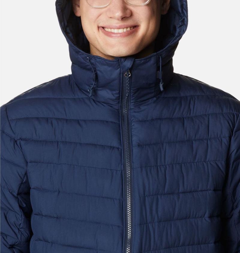 Columbia Slope Edge Hooded Insulated Men's Puffer Jacket Navy | QUENHX-325