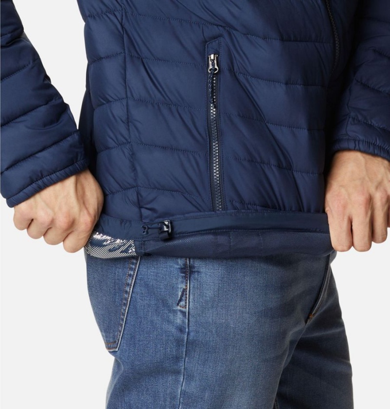 Columbia Slope Edge Hooded Insulated Men's Puffer Jacket Navy | QUENHX-325