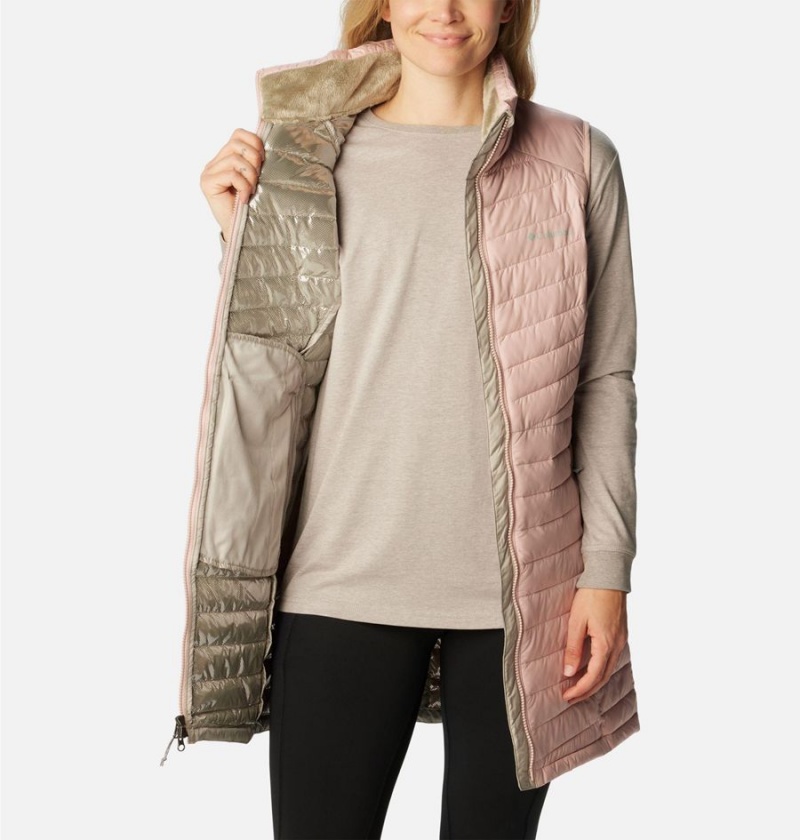 Columbia Slope Edge Long Women's Vest Pink | JSKDYV-214