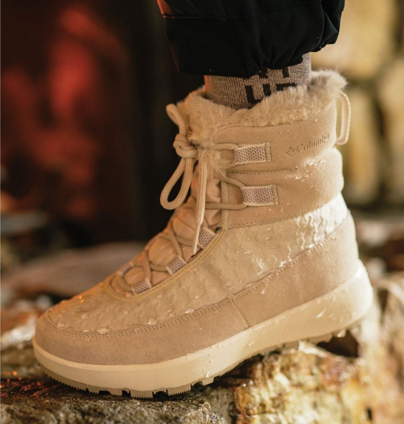 Columbia Slopeside Peak Luxe Women's Boots White | RKZXSH-074