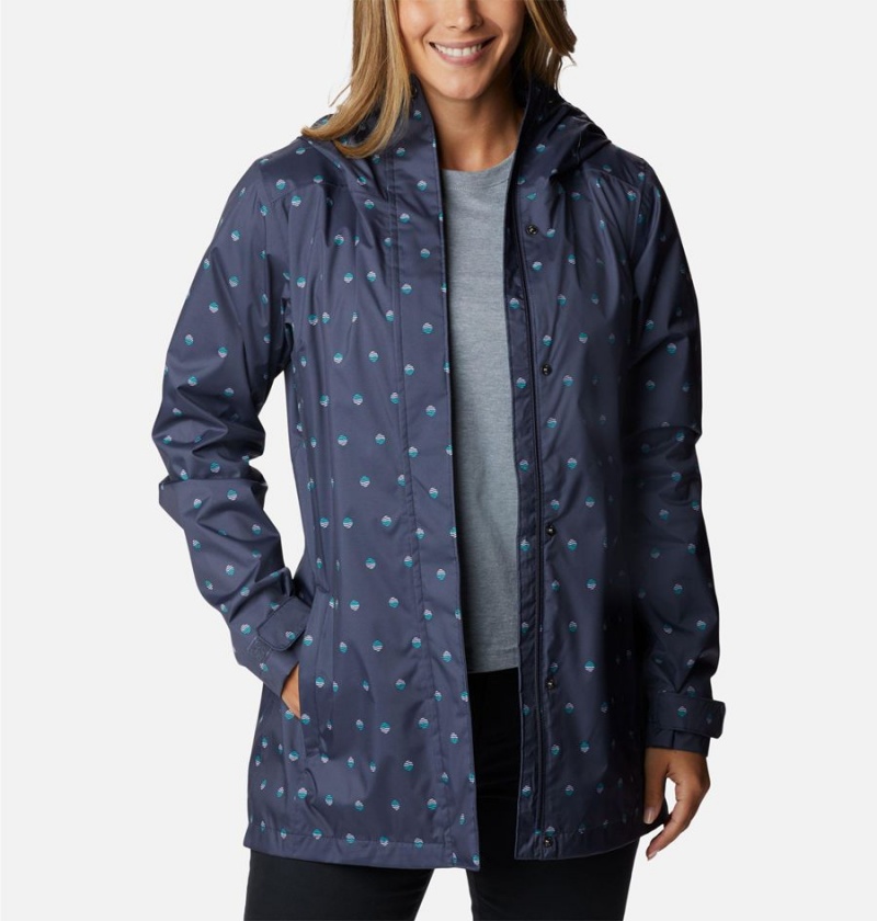 Columbia Splash A Little II Women's Rain Jacket Navy | QEACWI-739