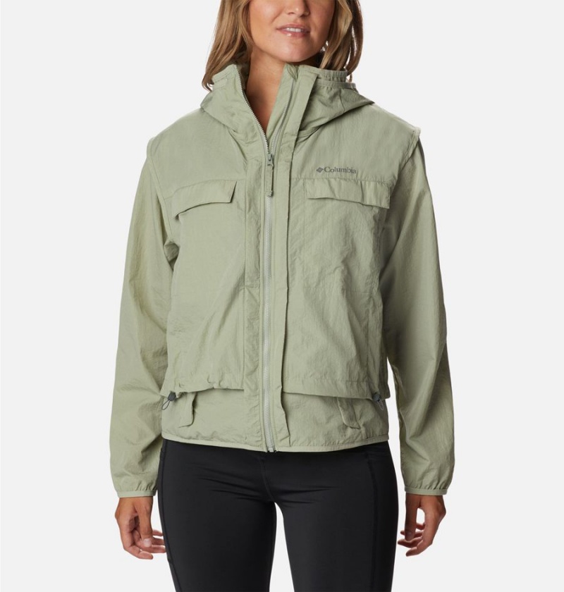 Columbia Spring Canyon Wind Interchange Women\'s 3 In 1 Jackets Green | JFPNMW-376