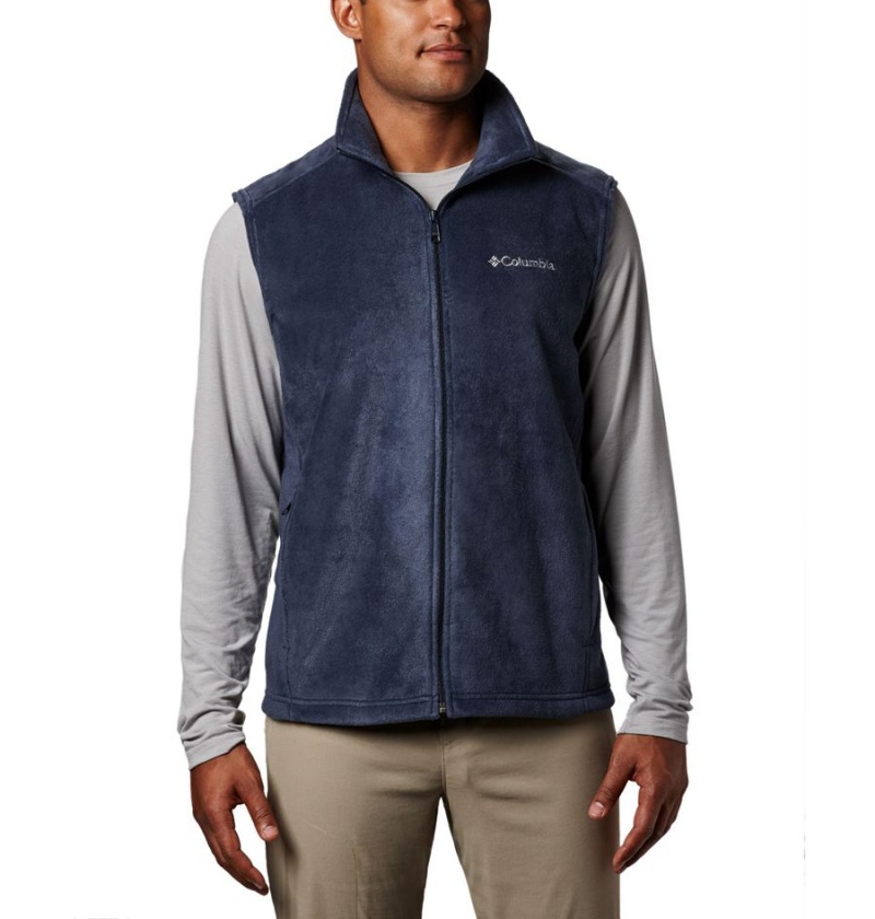Columbia Steens Mountain Fleece Men\'s Vest Navy | LXEIPG-360