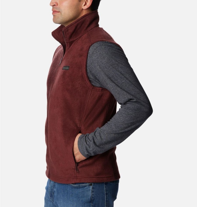 Columbia Steens Mountain Fleece Men's Vest Burgundy | BXIHSJ-103