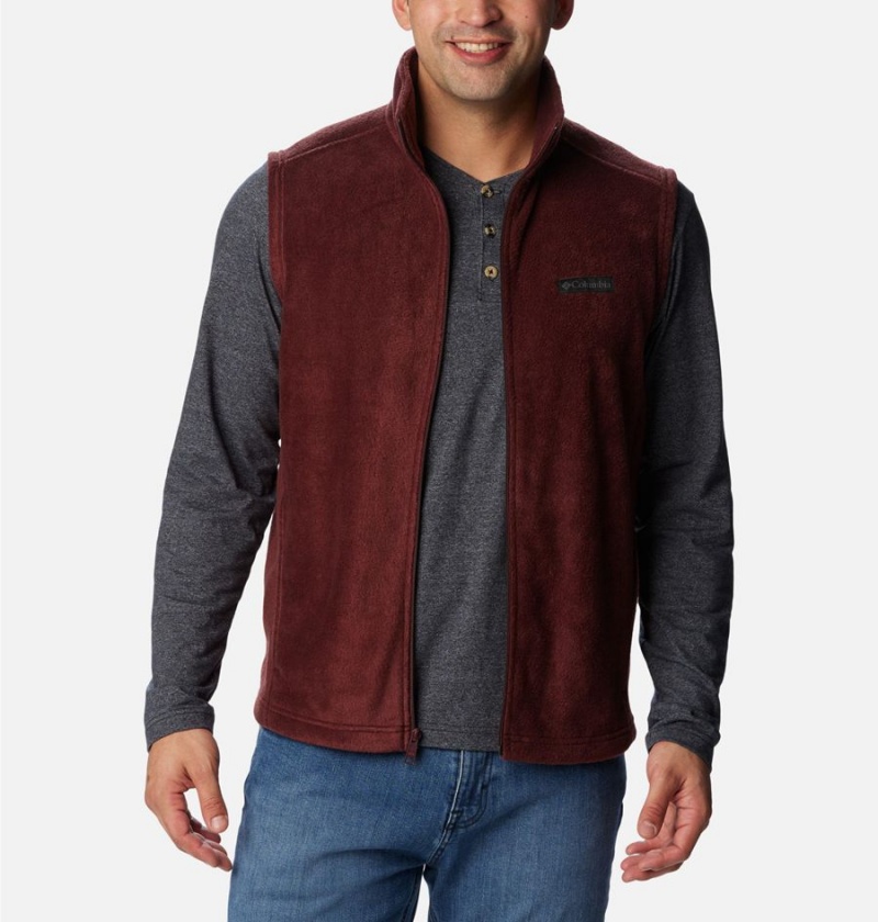 Columbia Steens Mountain Fleece Men's Vest Burgundy | BXIHSJ-103