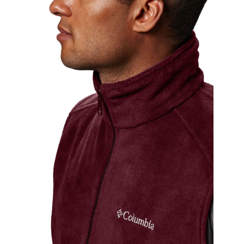Columbia Steens Mountain Fleece Men's Vest Burgundy | BXIHSJ-103