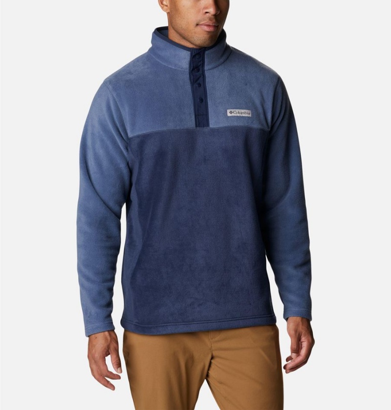 Columbia Steens Mountain Half Snap Fleece Men's Pullover Navy | MLZFDG-905