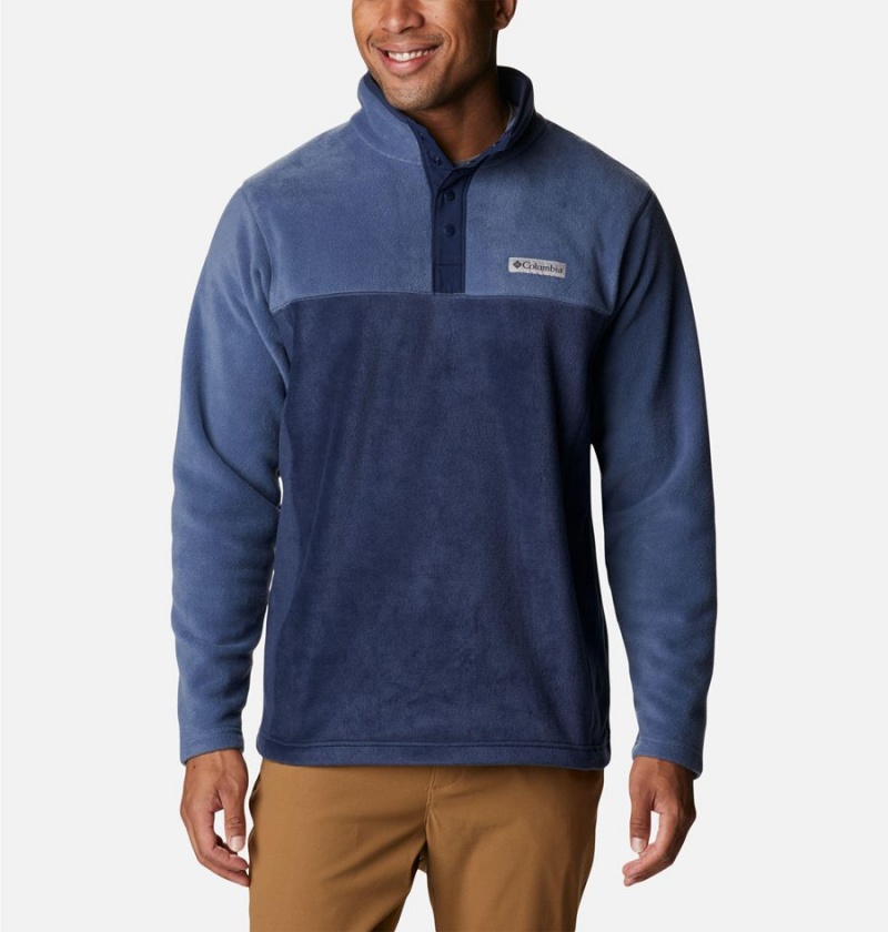 Columbia Steens Mountain Half Snap Fleece Men\'s Pullover Navy | MLZFDG-905