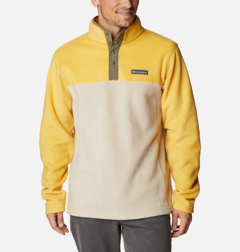 Columbia Steens Mountain Half Snap Fleece Men\'s Pullover Beige | WAYGBR-019