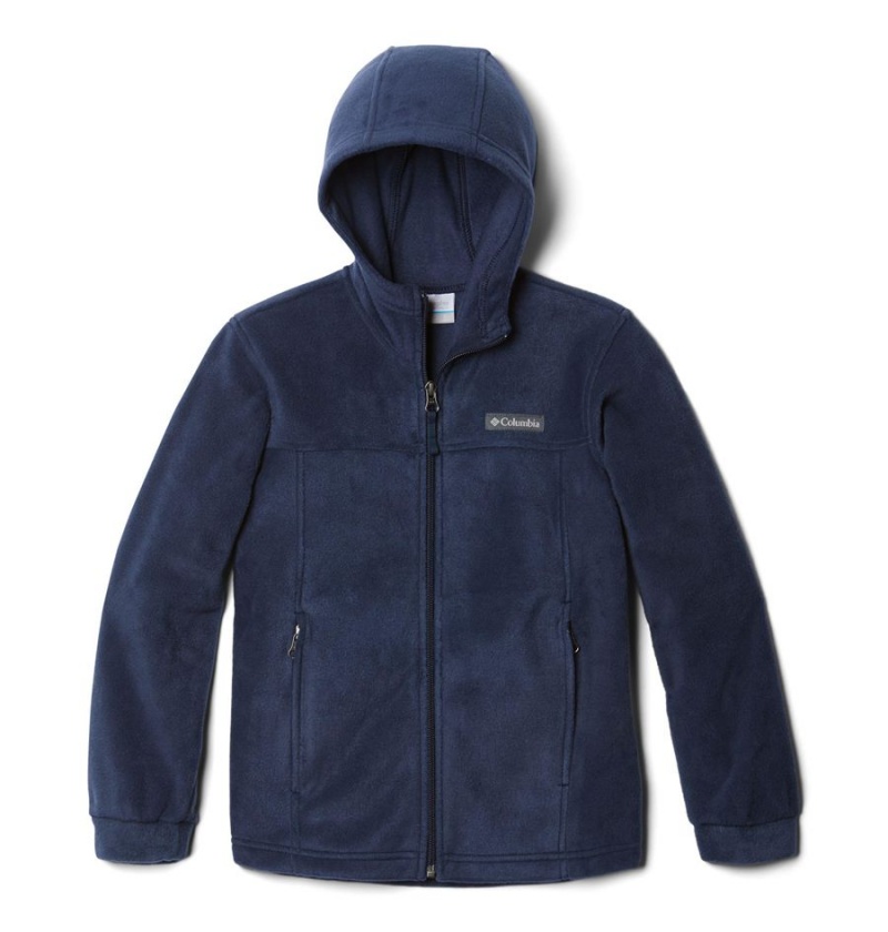 Columbia Steens Mountain II Fleece Hooded Kids\' Jacket Navy | BYJIRV-354