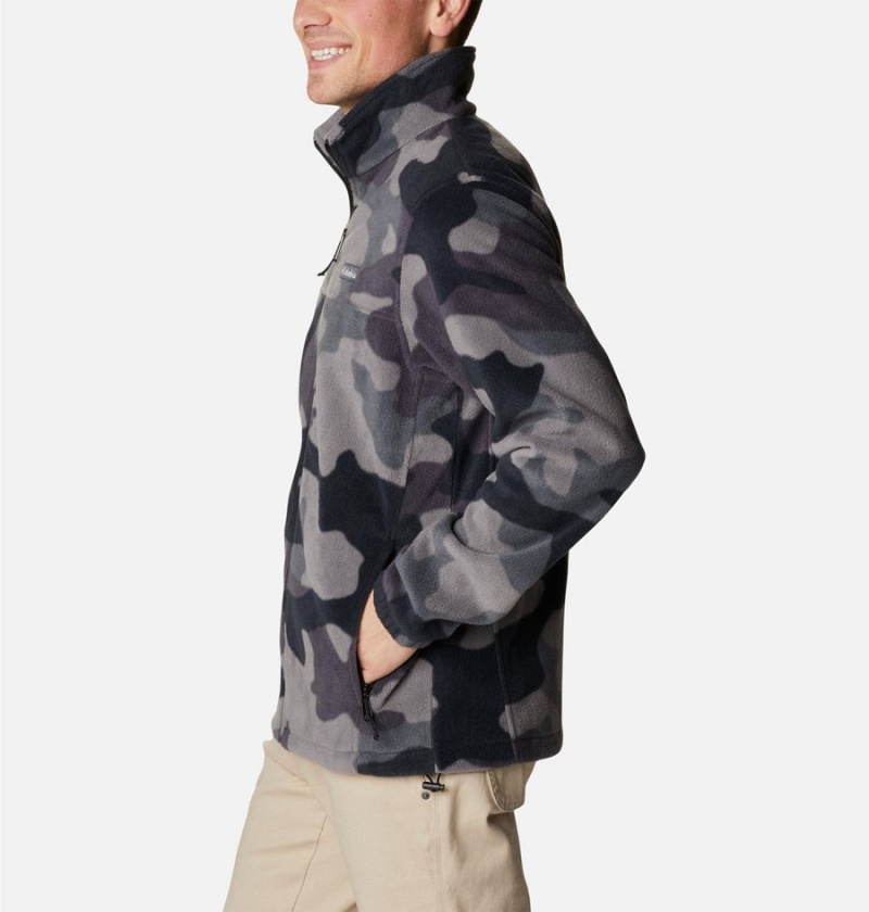 Columbia Steens Mountain Printed Men's Fleece Jacket Black | HCRISQ-359