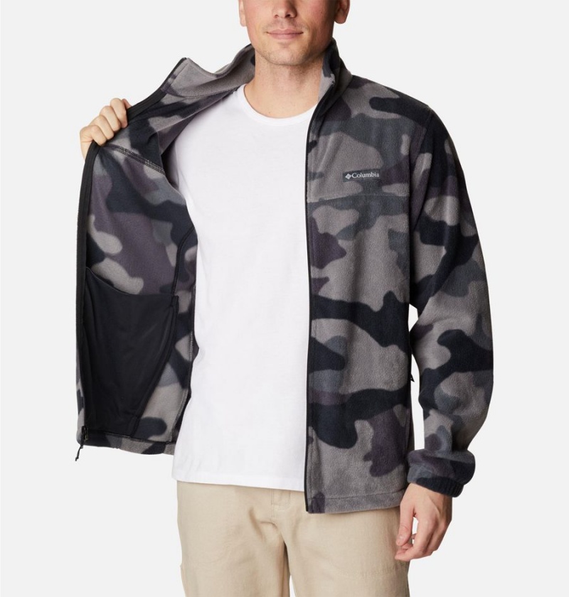 Columbia Steens Mountain Printed Men's Fleece Jacket Black | HCRISQ-359