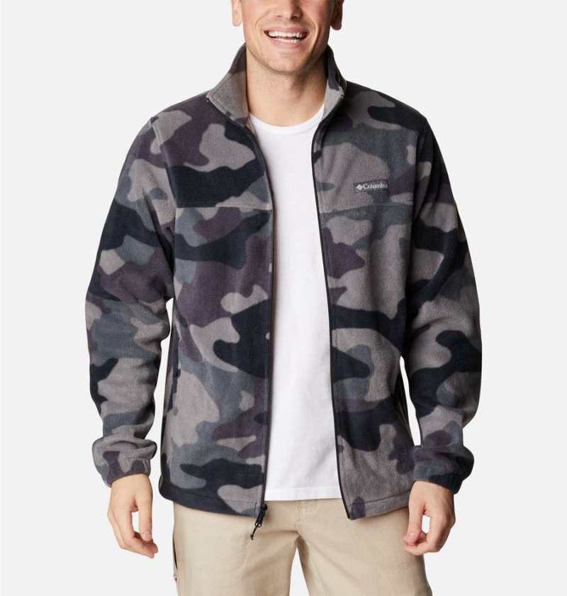 Columbia Steens Mountain Printed Men's Fleece Jacket Black | HCRISQ-359