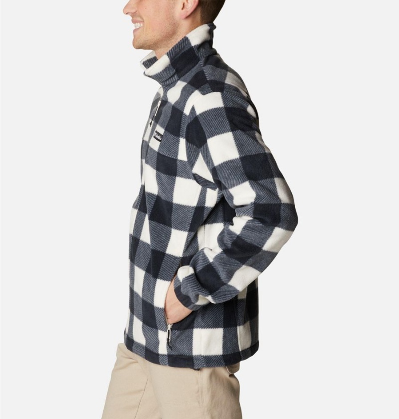 Columbia Steens Mountain Printed Men's Fleece Jacket Black | ZDJELH-485