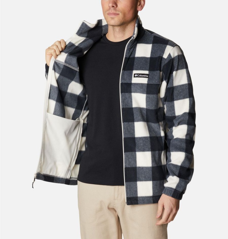 Columbia Steens Mountain Printed Men's Fleece Jacket Black | ZDJELH-485