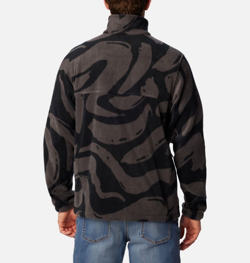 Columbia Steens Mountain Printed Men's Fleece Jacket Black | DQRCAV-295