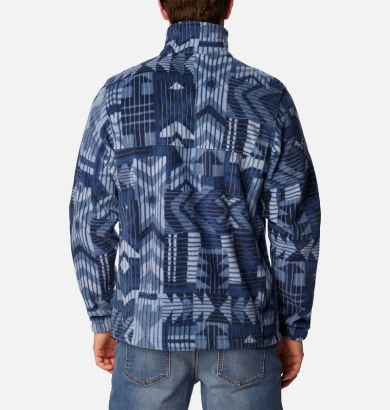 Columbia Steens Mountain Printed Men's Fleece Jacket Blue | MFLDRT-620