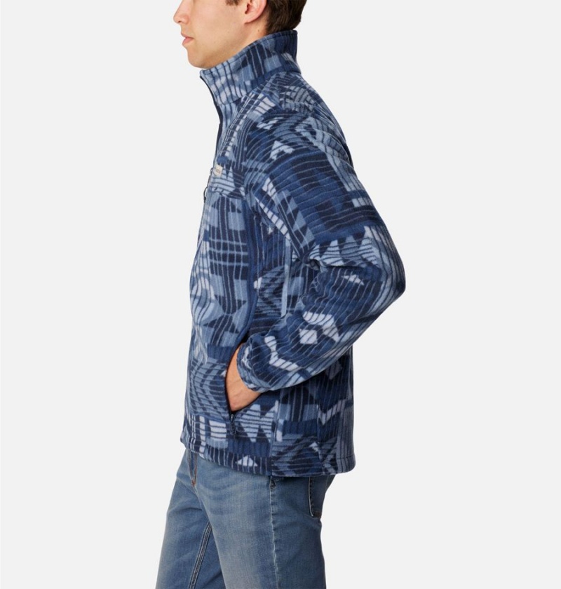 Columbia Steens Mountain Printed Men's Fleece Jacket Blue | MFLDRT-620