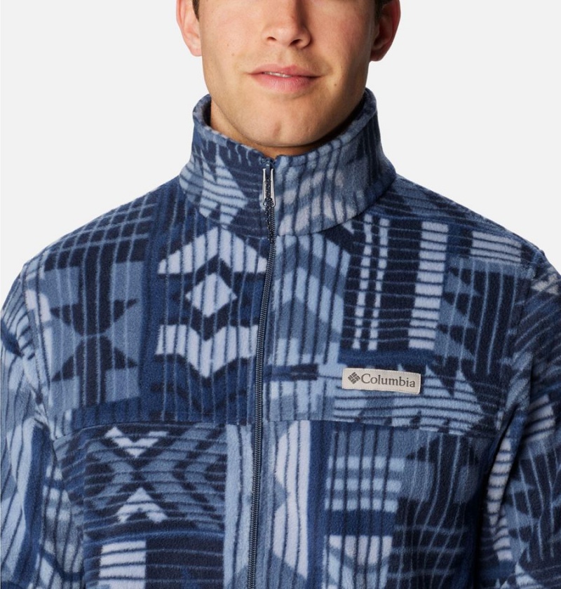 Columbia Steens Mountain Printed Men's Fleece Jacket Blue | MFLDRT-620