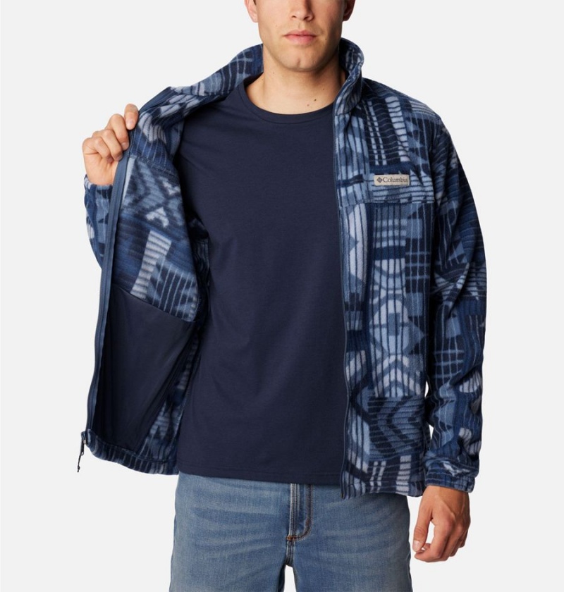 Columbia Steens Mountain Printed Men's Fleece Jacket Blue | MFLDRT-620