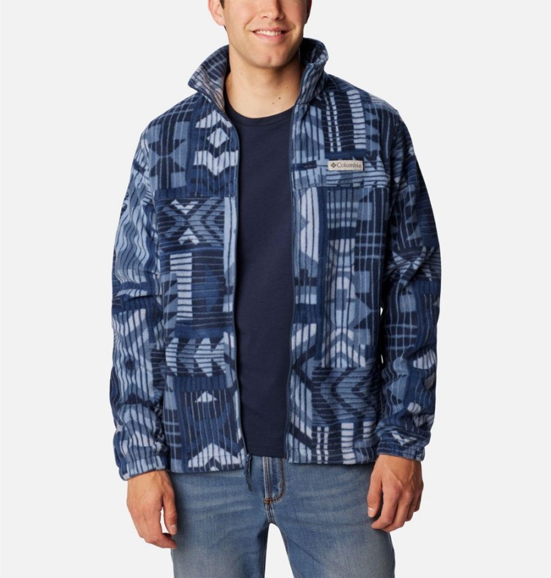 Columbia Steens Mountain Printed Men's Fleece Jacket Blue | MFLDRT-620