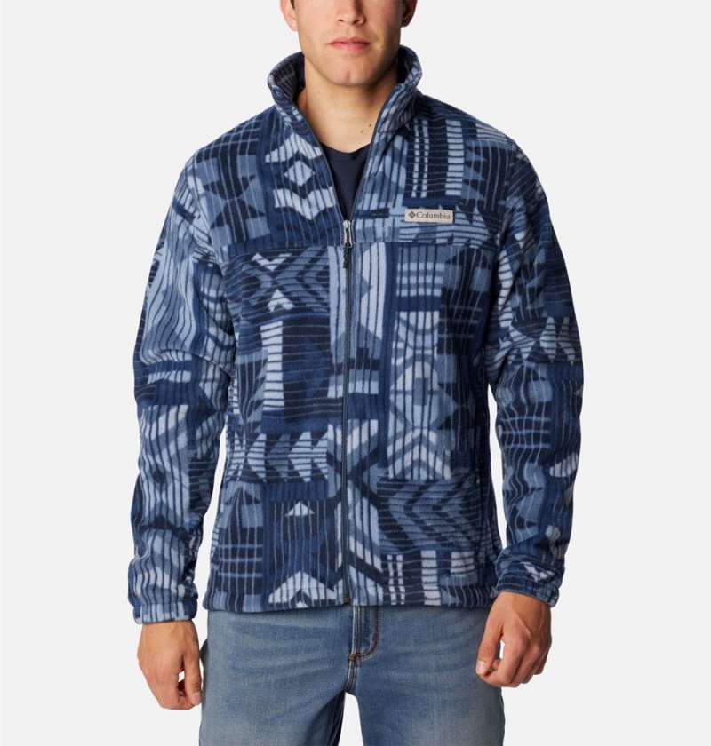 Columbia Steens Mountain Printed Men\'s Fleece Jacket Blue | MFLDRT-620