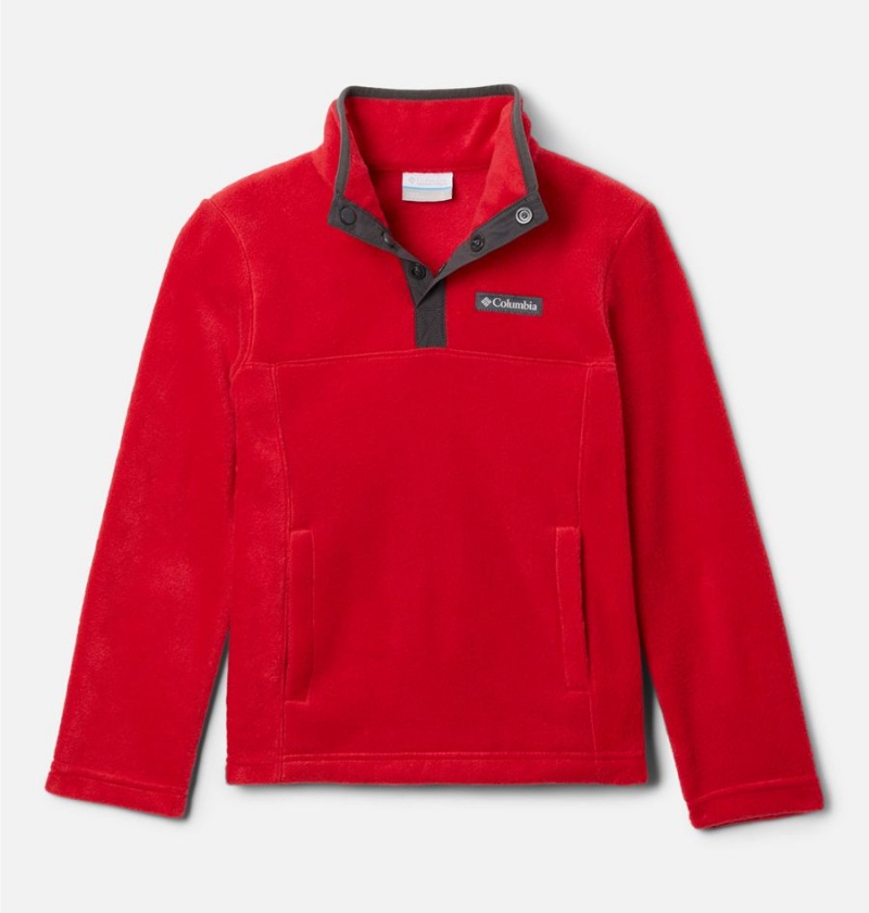 Columbia Steens Mountain Quarter Snap Pull-Over Kids\' Fleece Red | NXKUHA-249