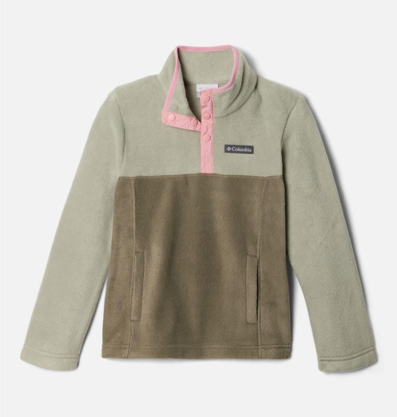 Columbia Steens Mountain Quarter Snap Pull-Over Kids\' Fleece Green | ARJICY-217