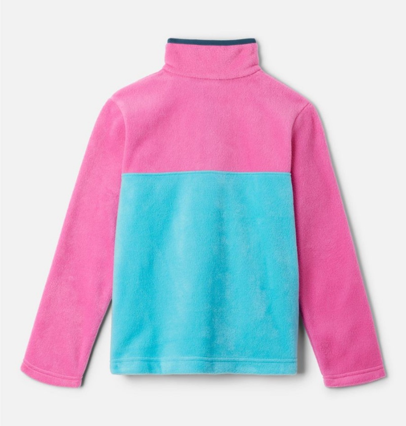 Columbia Steens Mountain Quarter Snap Pullover Kids' Fleece Pink | VDIJXO-587
