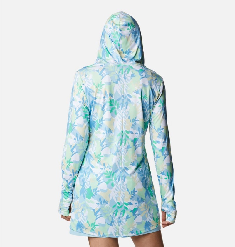 Columbia Summerdry Coverup Printed Tunic Women's Hoodie Turquoise | NDHLWQ-372