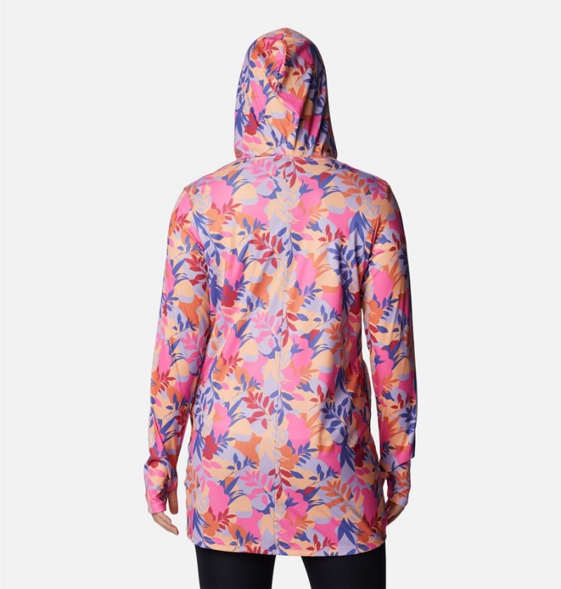 Columbia Summerdry Coverup Printed Tunic Women's Hoodie Pink | PINJUV-670