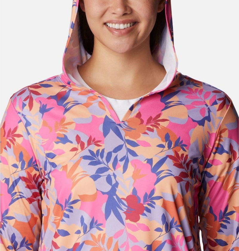Columbia Summerdry Coverup Printed Tunic Women's Hoodie Pink | PINJUV-670