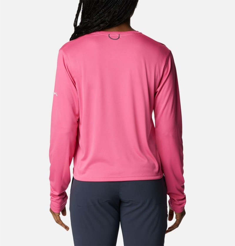 Columbia Summerdry Graphic Long Sleeve Women's T-Shirt Pink | RQTGXP-543