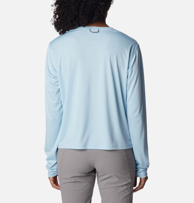 Columbia Summerdry Graphic Long Sleeve Women's T-Shirt Blue | HNMJSQ-723