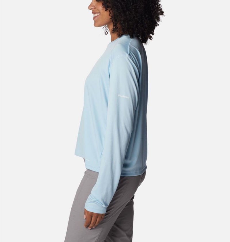 Columbia Summerdry Graphic Long Sleeve Women's T-Shirt Blue | HNMJSQ-723