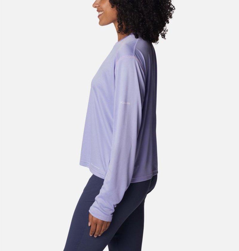 Columbia Summerdry Graphic Long Sleeve Women's T-Shirt Purple | SLIRXP-704