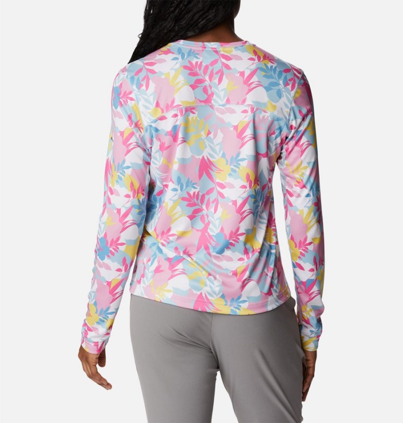 Columbia Summerdry Long Sleeve Printed Women's T-Shirt Pink | VSRYJB-697