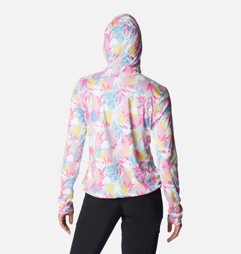 Columbia Summerdry Long Sleeve Printed Women's Hoodie Pink | JBRXQU-912