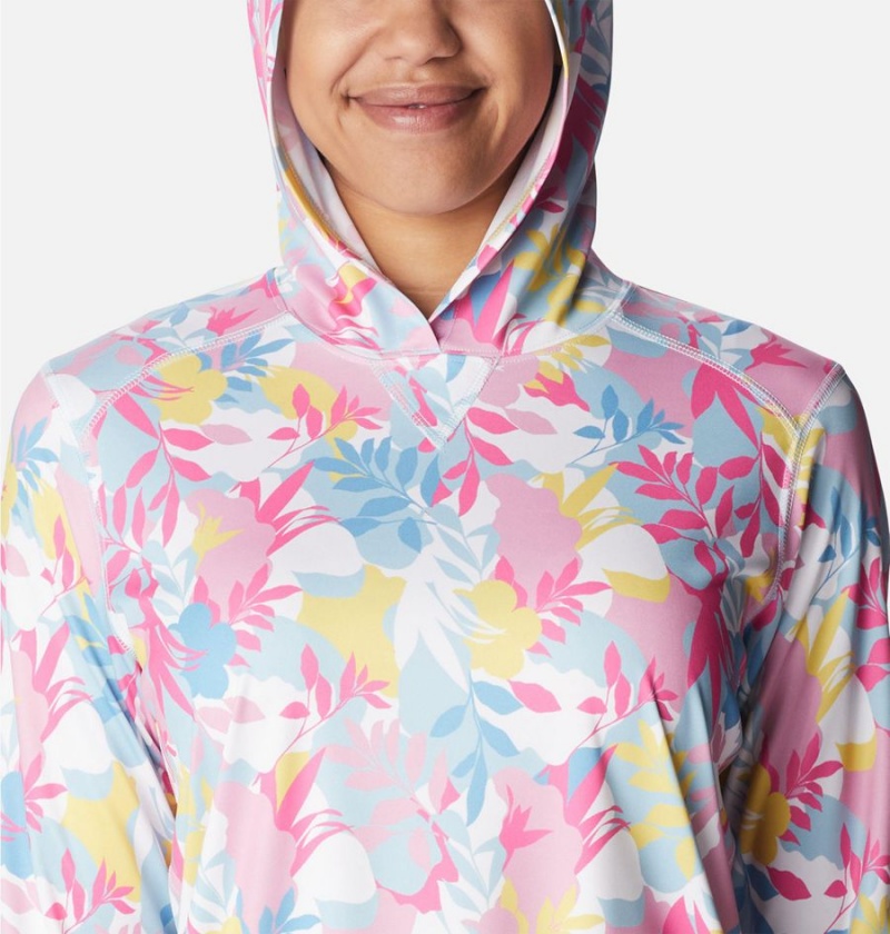 Columbia Summerdry Long Sleeve Printed Women's Hoodie Pink | JBRXQU-912