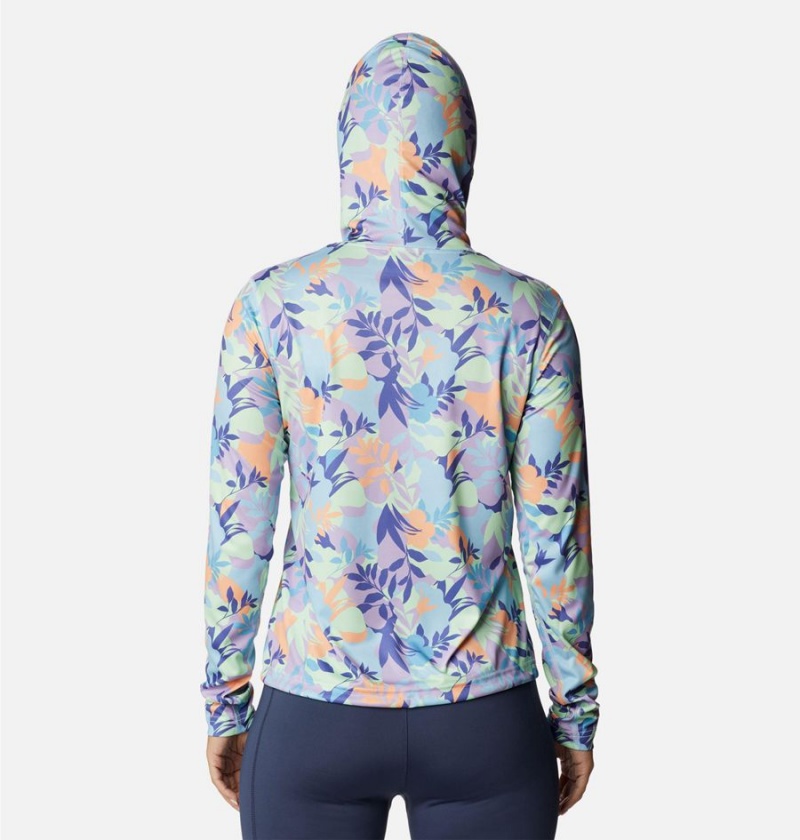 Columbia Summerdry Long Sleeve Printed Women's Hoodie Purple | HDAFQZ-784