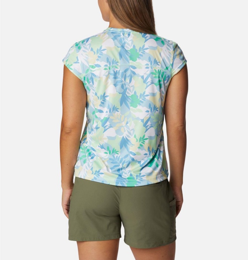 Columbia Summerdry Printed Women's T-Shirt Green | SYDOIG-042