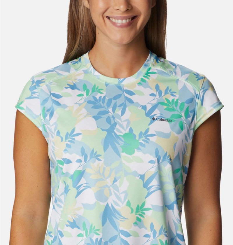 Columbia Summerdry Printed Women's T-Shirt Green | SYDOIG-042